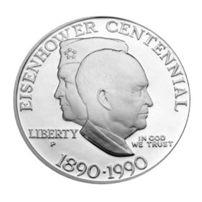 1990 Eisenhower Silver $1 (Capsule)